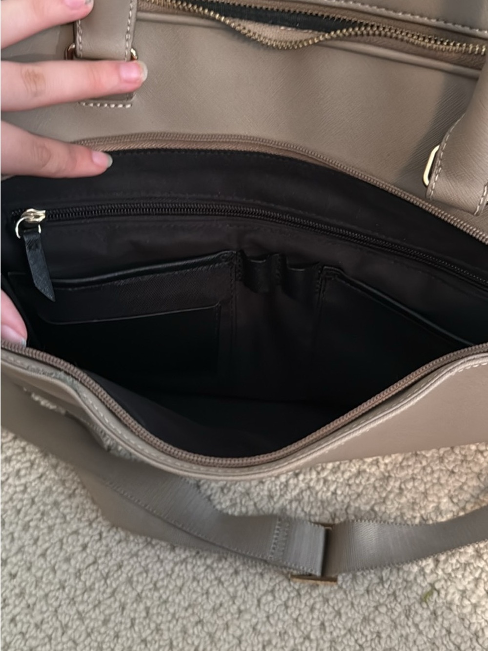 Samsonite Taupe Laptop Bag with Detachable Shoulder Strap - Picture 7 of 9